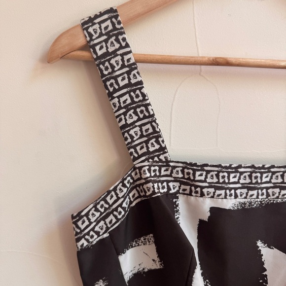 Banana Republic Brown Printed Square Neck Sleeveless Silk Sheath Womens Size 4 - Picture 3 of 16